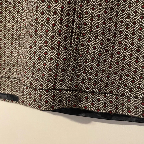 Aventura Tweed Black Cream Red Print Mini Skirt Size 12 - Picture 5 of 9